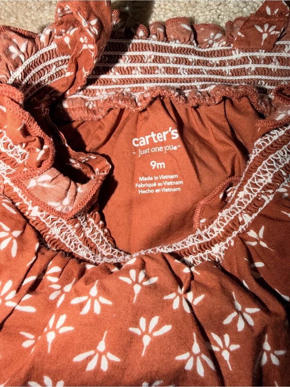 Carter's Rust Floral Bubble